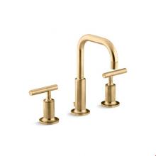 Kohler 14406-4-BGD - Purist® Widespread bathroom sink faucet with low lever handles and low gooseneck spout