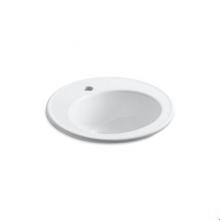 Kohler 2202-1-0 - Brookline® 19'' diameter drop-in bathroom sink with single faucet hole