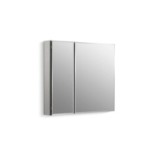 Kohler CB-CLC3026FS - 30'' W x 26'' H aluminum two-door medicine cabinet with mirrored doors, bevele