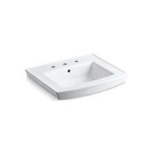 Kohler 2358-8-0 - Archer® 24'' rectangular pedestal bathroom sink