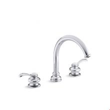 Kohler T12885-4-CP - Fairfax® Deck-mount bath faucet trim with lever handles and traditional 8-7/8'' non