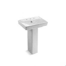 Kohler 5152-8-0 - Rêve® 23'' pedestal bathroom sink with 8'' widespread faucet holes
