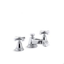 Kohler 13132-3B-CP - Pinstripe® Widespread bathroom sink faucet with cross handles