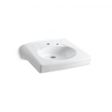 Kohler 1997-1NR-0 - Brenham™ Wall-mount or concealed carrier arm mount commercial bathroom sink with single faucet h