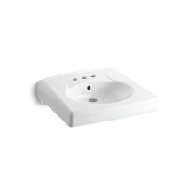 Kohler 1997-SS4-0 - Brenham™ Wall-mount or concealed carrier arm mount commercial bathroom sink with 4'' c