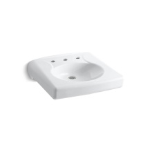 Kohler 1997-8N-0 - Brenham™ Wall-mount or concealed carrier arm mount commercial bathroom sink with widespread fauc