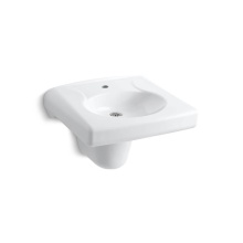 Kohler 1999-1N-0 - Brenham™ Wall-mount or concealed carrier arm mount commercial bathroom sink with single faucet h