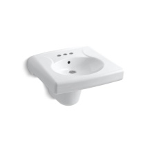 Kohler 1999-SS4-0 - Brenham™ Wall-mount or concealed carrier arm mount commercial bathroom sink with 4'' c