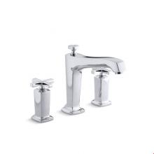 Kohler T16236-3-CP - Margaux® Deck-mount bath faucet trim for high-flow valve with diverter spout and cross handle