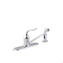 Kohler P15172-F-CP - Coralais® single-handle kitchen sink faucet with escutcheon, sidespray and 8 1/2''