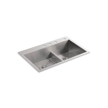 Kohler 3839-4-NA - Vault™ Smart Divide® 33'' top-/undermount double-bowl kitchen sink