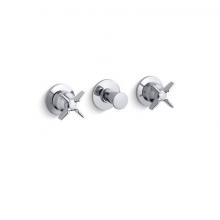 Kohler T7751-3-CP - Triton® Wall-mount valve trim with push button diverter and cross handles, requires valve
