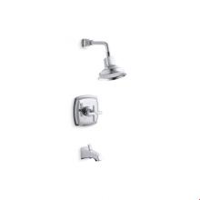 Kohler TS16225-3-CP - Margaux® Rite-Temp® bath and shower trim set with cross handle and NPT spout, valve not