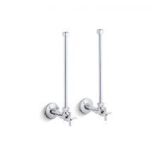 Kohler 7606-P-CP - Pair 1/2'' NPT angle supplies with stop, cross handle and annealed vertical tube