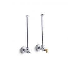 Kohler 7608-CP - Pair 1/2'' NPT angle supplies with loose-key stop and annealed vertical tube
