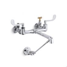 Kohler 7309-5A-CP - Double wristblade lever handle service sink faucet with loose-key stops and spout with bottom wall