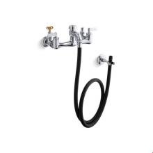 Kohler 8928-CP - Double lever handle service sink faucet with loose-key stops, rubber hose, wall hook and lever han