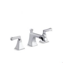 Kohler 454-X4V-CP - Memoirs® Stately Widespread sink faucet with red and blue indexing and Deco lever handles