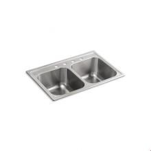 Kohler 3847-4-NA - Toccata™ 33'' x 22'' x 9-1/4'' top-mount double-equal kitchen sink