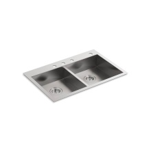 Kohler 3996-4-NA - Vault™ 33'' top-/undermount double-bowl kitchen sink