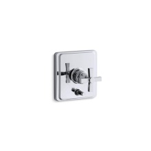 Kohler T98757-3A-CP - Pinstripe® Rite-Temp® valve trim with push-button diverter and cross handle