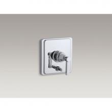 Kohler T98757-4B-CP - Pinstripe® Rite-Temp(R) pressure-balancing valve trim with diverter and grooved lever handle,