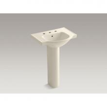 Kohler 5266-8-47 - Veer™ 24'' pedestal bathroom sink with 8'' widespread faucet holes