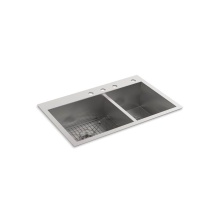 Kohler 3823-4-NA - Vault™ 33'' top-/undermount double-bowl kitchen sink