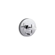 Kohler T73117-3-CP - Composed® Rite-Temp® valve trim with push-button diverter and cross handle