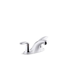 Kohler 15240-4NDRA-CP - Coralais® Two-handle centerset bathroom sink faucet with 0.5 gpm vandal-resistant aerator and
