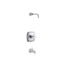 Kohler TLS16225-3-CP - Margaux® Rite-Temp(R) bath and shower valve trim with cross handle and NPT spout, less shower