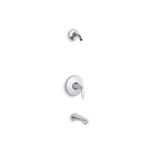 Kohler TLS5318-4-CP - Refinia® Rite-Temp® bath and shower valve trim with lever handle and spout, less showerh