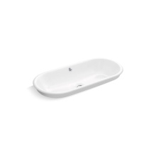 Kohler 20213-W-0 - Iron Plains® 33'' oval drop-in/undermount/vessel bathroom sink with White painted u