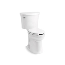 Kohler 25077-T-0 - Kingston™ Two-piece elongated 1.28 gpf chair height toilet with tank cover locks