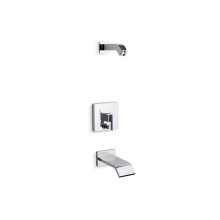 Kohler T14664-4L-CP - Loure® Rite-Temp® bath and shower trim kit with push-button diverter, without showerhead