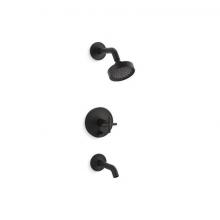 Kohler T14420-3G-BL - Purist® Rite-Temp® bath and shower trim kit with push-button diverter and cross handle,