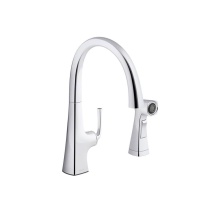 Kohler 22064-CP - Graze® Single-handle kitchen sink faucet with two-function side sprayer