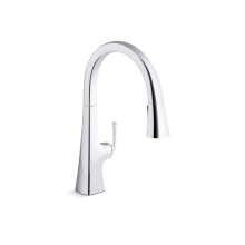 Kohler 22068-CP - Graze® Touchless pull-down kitchen sink faucet with three-function sprayhead