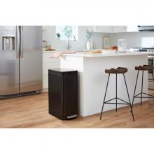 Kohler 23826-BST - 13-gallon stainless steel slim step trash can with bifold lid