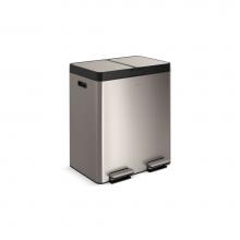 Kohler 23828-ST - 82-liter stainless steel dual-bin step trash can