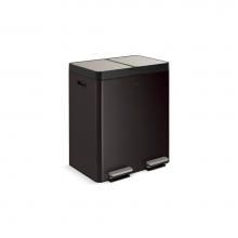 Kohler 23828-BST - 82-liter stainless steel dual-bin step trash can