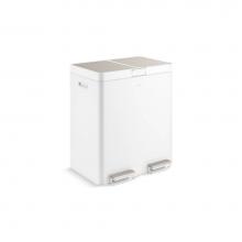 Kohler 23828-STW - 82-liter stainless steel dual-bin step trash can