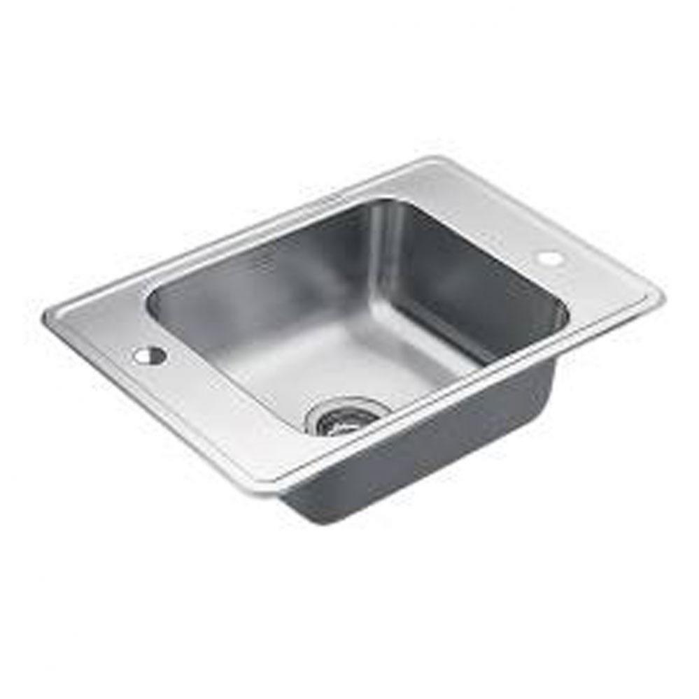 24'' x 20-5/16'' stainless steel 20 gauge single bowl sink