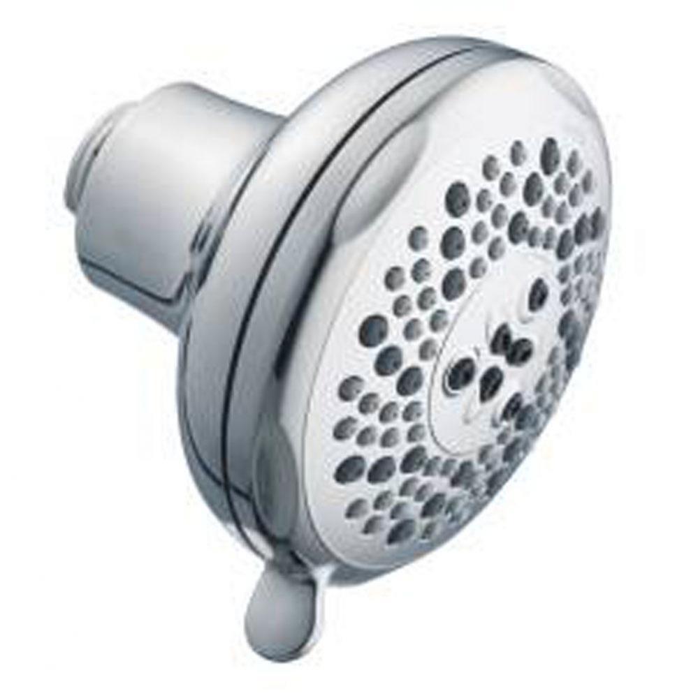 Chrome five-function 4'' diameter spray head eco-performance showerhead
