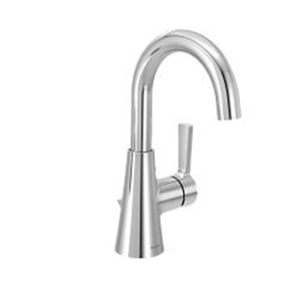 Chrome one-handle bathroom faucet