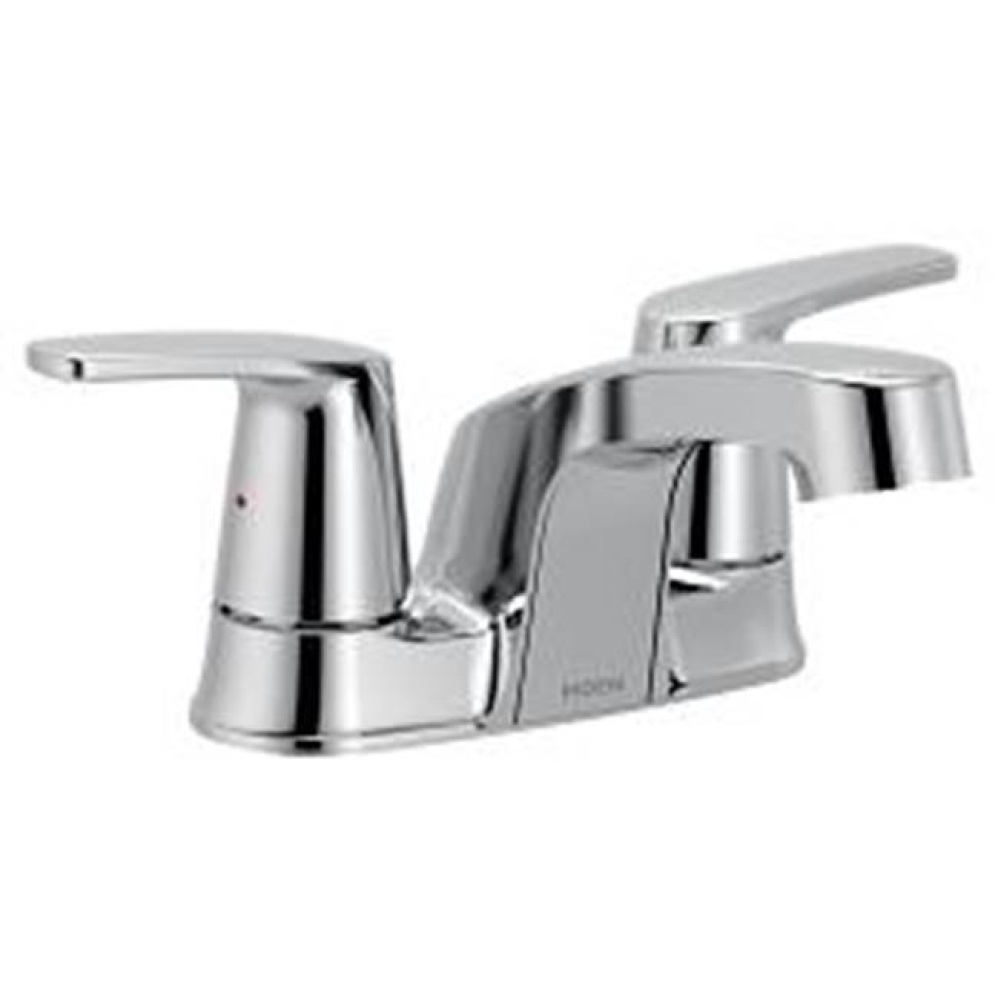 Chrome two-handle bathroom faucet
