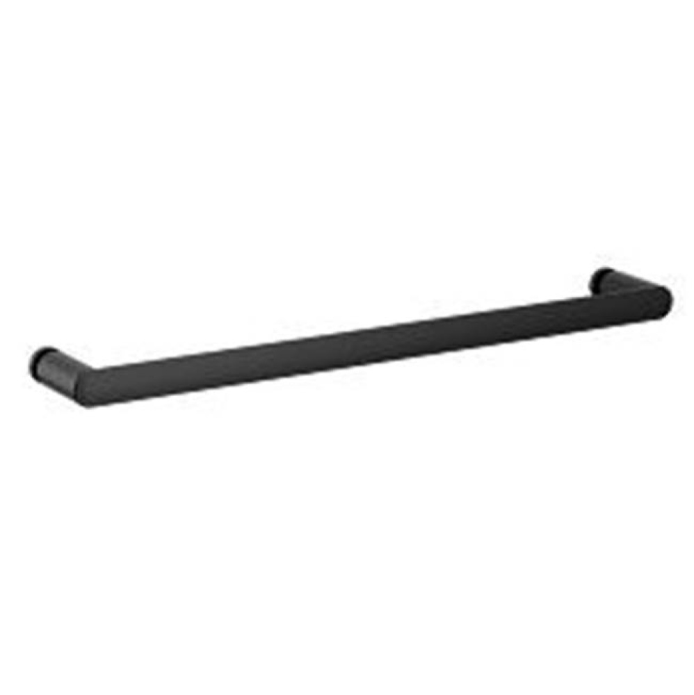 Contemporary Round Glass Install 18'' Towel Bar, Bl