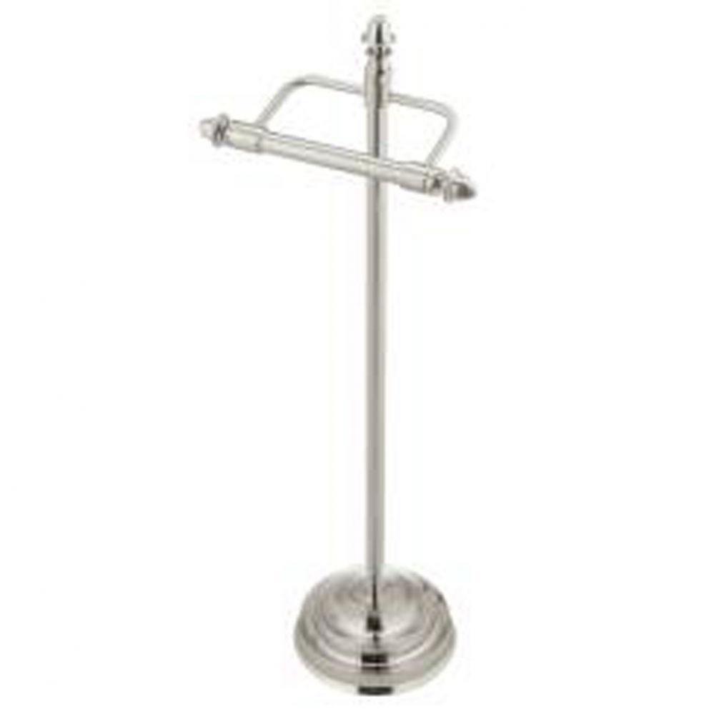 Brushed nickel freestanding paper holder