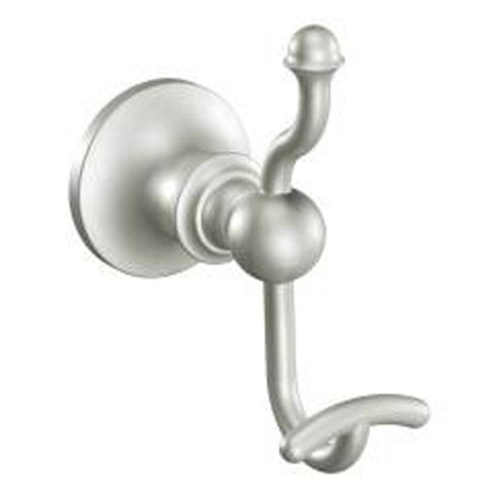 Brushed Nickel Double Robe Hook