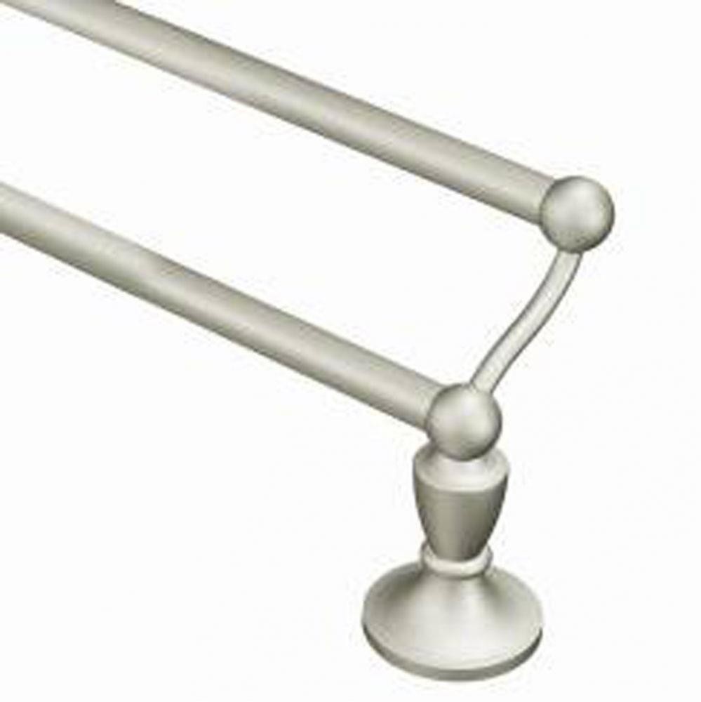 Brushed nickel 24'' double towel bar